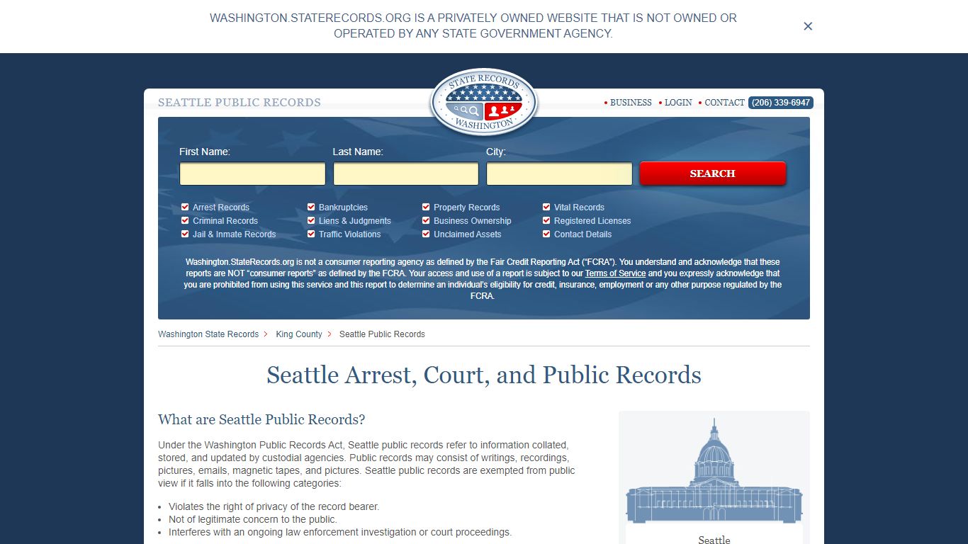 Seattle Arrest, Court, and Public Records - StateRecords.org